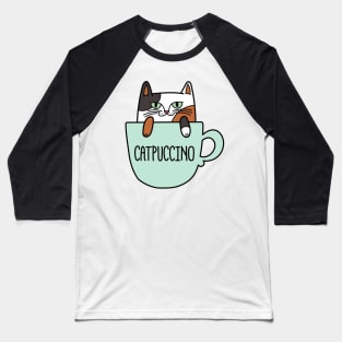 Catpuccino in Calico Baseball T-Shirt